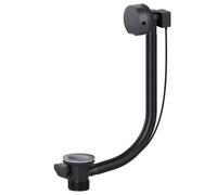 SPARES2GO Vidange de baignoire combinée Bonde à visser 40mm 1,5" Trop-plein automatique (Noir)