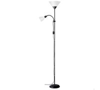 BRILLIANT lampe Spari bras de lecture uplighter noir/blanc | 1x A60, E27, 60W, adapté aux lampes standard (non incluses) | Échelle A ++ à E | Avec interrupteur à cordon