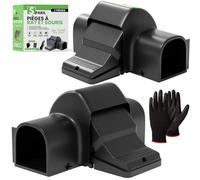 SPARIL Piège à Rat et Souris Sécurisé Réutilisable Boîte à Appât Lot 2 | Sans risque de contact | Efficace intérieur, extérieur, garage, jardin, cave, grenier, combles, maison, poulailler