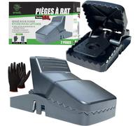 SPARIL Piege à Rat XXL Professionnel - Tapette Puissante Réutilisable sans Poison - Capture Rapide Anti-Nuisible Efficace - Intérieur, Extérieur, Garage, Jardin, Poulailler - Appât Anti Rongeur