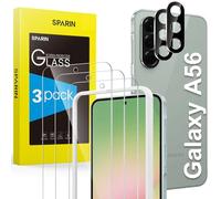 SPARIN 3+2 Pièces Verre Trempé pour Samsung Galaxy A56 5G, 3 Protecteurs d'écran et 2 Caméra Protection écran pour Samsung A56, Vitre Protection avec Outil D'alignement Facile, 9H Dureté