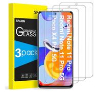 SPARIN 3 Pièces Verre Trempé Compatible avec Xiaomi Redmi Note 11 Pro et Poco X4 Pro 5G et 11 Pro 5G 6.67 Pouces Protection écran, Vitre Protecteur avec Outil D'alignement Facile, 9H Dureté