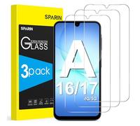 SPARIN 3 Pièces Verre Trempé pour Samsung Galaxy A17 5G, Galaxy A16 5G, Protection écran pour Samsung A16/A17, 4G/5G, Sans Bulles, Résistant, 2.5D Vitre Protecteur, HD