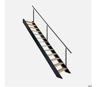 SPARK - Escalier droit gris anthricte avec garde-corps