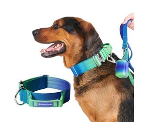 Spark Paws Collier tactique pour chiens, collier de haute qualité pour votre compagnon canin, Lime Wave, M