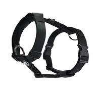 Spark Paws Harnais anti-traction pour chiens de grande taille, harnais robuste pour chiens de grande taille et fort, réglable, dos nu rembourré en forme de Y avec clip avant - Noir - S