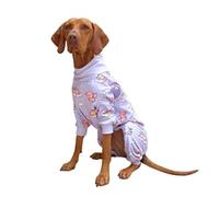 Spark Paws Pyjama pour chien mâle, combinaison de convalescence ultra douce et extensible dans les 4 sens, pour petites, moyennes et grandes races - When Pigs Fly - Violet - 4XL