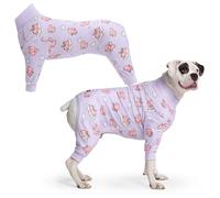 Spark Paws Pyjama pour chien mâle, combinaison de convalescence ultra douce et extensible dans les 4 sens, pour petites, moyennes et grandes races - When Pigs Fly - Violet - 3XL