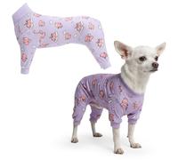 Spark Paws Pyjama pour chien, ultra doux et extensible dans les 4 sens, combinaison de récupération pour petites, moyennes et grandes races - When Pigs Fly - Violet - S