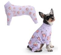 Spark Paws Pyjama pour chien, ultra doux et extensible dans les 4 sens, combinaison de récupération pour petites, moyennes et grandes races - When Pigs Fly - Violet - M