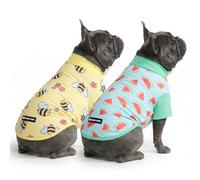 Spark Paws Sunblock Lot de 2 t-shirts pour chien, protection SPF30, légers, respirants et séchage rapide, pour chiens à peau sensible, abeilles et pastèque, taille L