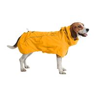 Spark Paws Veste de pluie imperméable et coupe-vent pour chiens de petite, moyenne et grande, extra large, réfléchissante, respirante, couverture complète du corps, jaune