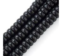 Sparkeads 113 perles rondes en noix de coco de 8 mm | Perles intercalaires en bois de noix de coco noires pour fabrication de bijoux