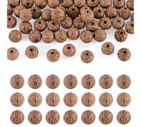 Sparkeads 50 perles rondes en bois de coco naturel