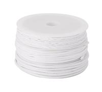 Sparkeads Cordon en coton ciré tressé rond pour fabrication de bijoux - 16,1 m - 1/1,5/2 mm - Pour macramé, nœud chinois - Blanc
