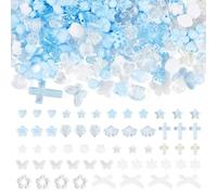 Sparkeads Lot de 100 g de perles acryliques assorties en forme de cœur, papillon, étoile en plastique pastel pour fabrication de bijoux, bracelets, colliers, boucles d'oreilles, chaînes de téléphone