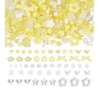 Sparkeads Lot de 100 g de perles acryliques assorties en forme de cœur, papillon, flocons de neige, pour fabrication de bijoux, bracelets, colliers, boucles d'oreilles, chaînes de téléphone portable