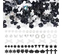 Sparkeads Lot de 100 g de perles acryliques assorties en forme de papillon, flocons de neige en plastique pastel pour fabrication de bracelets, colliers, boucles d'oreilles, chaînes de téléphone