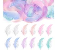 Sparkeads Lot de 100 plumes d'oie naturelles en plumes de macaron 3,9 à 4,9 cm pour attrape-rêves pour fête de mariage, Halloween, vêtements, arrangement floral, carnaval