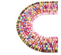 Sparkeads Lot de 2030 perles en argile polymère faites à la main pour bracelets, perles Heishi, perles en forme de fleur, perles rondes plates de couleurs mélangées pour la fabrication de bijoux, kit