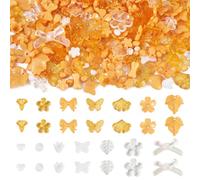 Sparkeads Morning Glory Lot de 100 g de perles en acrylique assorties en forme de cœur, papillon, fleur, pastel pour fabrication de bijoux, bracelets, colliers, boucles d'oreilles, chaînes de