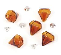 Sparkeads Pendentifs en forme de bouteille en verre en forme de diamant creux pour la fabrication de bijoux, pendentifs, boucles d'oreilles, loisirs créatifs, Verre