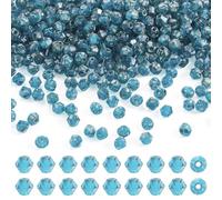 Sparkeads Perles de rocaille en verre bicônes en cristal de 50 g - Mini perles à facettes pour collier, boucles d'oreilles, fabrication de bijoux, turquoise foncé