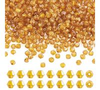Sparkeads Perles de rocaille en verre bicônes en cristal de 50 g - Petites perles à facettes pour collier, boucles d'oreilles, fabrication de bijoux, verge d'or