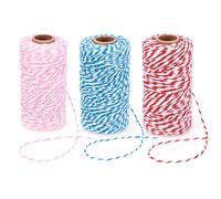 Sparkeads Rouleau de cordon en coton tressé bicolore pour macramé, perles, attrape-rêves, emballage, tricot, bracelet, décoration de Noël, mariage, bijoux et travaux manuels - 2 mm x 2 mm