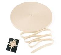 Sparkeads Ruban en coton sergé de 50 m de large - 10 mm de large - Ruban décoratif vintage pour bouquet, vacances, fête, vêtements, décoration, blanc antique