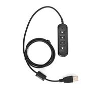SparkFeng Adaptateur de câble QD de Prise USB H901, Adaptateur de Casque de Centre d'appels avec Volume réglable, Carte Son intégrée pour équipement de Casque 3,5 mm Femelle vers USB mâle, (Noire)