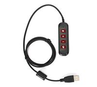 SparkFeng Adaptateur de câble QD de Prise USB H901, Adaptateur de Casque de Centre d'appels avec Volume réglable, Carte Son intégrée pour équipement de Casque 3,5 mm Femelle vers USB mâle, (Rouge)