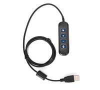 SparkFeng Adaptateur de câble QD de Prise USB H901, Adaptateur de Casque de Centre d'appels avec Volume réglable, Carte Son intégrée pour équipement de Casque 3,5 mm Femelle vers USB mâle, (Bleue)
