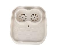 SparkFeng Plateau de Table pour Spa avec Trous de Drainage, Table d'appoint réglable antidérapante pour piscines, Accessoires de Baignoire Spa avec Porte-Boissons, matériau TPU Durable pour (Beige)