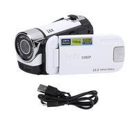 SparkFeng Vidéo C avec écran Couleur 2,4 Pouces, caméscope HD 16MP 1080P, Enregistrement par secousses avec Zoom numérique 16X, TL C Portable avec Remplissage pour Enregistrement de (White)