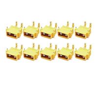 SPARKHOBBY 10 pièces / 5 Paires xt30pw mâle Femelle connecteur Carte PCB 2mm Banane tête dorée Angle Droit connecteur Horizontal pour modèle rc (10PCS XT30PW-M)