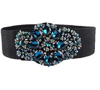 Sparking Ceinture élastique large et fine pour femme avec strass, Free