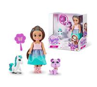 Sparkle Girlz Princesse Poup e et Animal de Compagnie (Robe Bleue et Ensemble Chien) par ZURU 2 Animaux Coiffure pour Enfants Chien Licorne Jouet