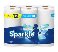 Sparkle® Pick-A-Size® Lot de 6 rouleaux de papier essuie-tout double = 12 rouleaux normaux