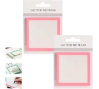Sparkle Sticky Notes, Glitter Notepad 2.0, Cute Self Adhesive Note Memo Pads, Transparent Glitter Notepads Stationery, See Through Notes, Small to Do List, Office Supplies (2#3pink)