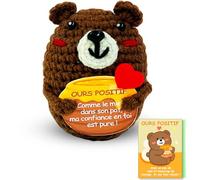 Sparkle x Lab Ours Positif en français, Cadeau Original & Inspirant, Patate Français Positive, Idée Drôle Fete, Anniversaires Homme Femme Couple Ado, Surprise Collegue Bureau, Poupée Humour Motivation