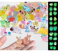 SparkleFab Lot de 100 Mini Animaux Lumineux en résine phosphorescents pour Jardin féérique