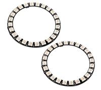 Sparkleiot 24 bits WS2812 RGB LED Ring 24 x 5050 WS2812B LED avec pilote intégré Adressable individuel programmable pour Arduino Raspberry Pi ESP32 (lot de 2)