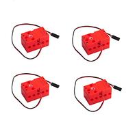 Sparkleiot Servo 360° 2 kg programmable Mini Geekservo Arbre de Sortie Double pour Micro:bit Raspberry Pi (2/4 pièces) (Moteur Rouge (4 pièces)