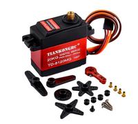 Sparkleiot Servo numérique 20 kg à couple élevé en métal étanche à 180 degrés avec klaxon servo 25T pour jouets RC modèle