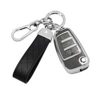 SparkleJoy Coque Clé Voiture TPU avec un Porte-Clés en Cuir,Etui Clé Étui ompatible avec Audi A1/A3/A4/A6/Q3/Q5/Q7/S3/R8/TT/Seat,Couvre Clef Cache Cle Voiture Telécommande - Flip Key(Noir)