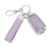 SparkleJoy Coque Clé Voiture TPU avec un Porte-Clés en Cuir,Etui Clé Étui ompatible avec Flip Key