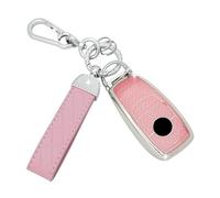 SparkleJoy Coque Clé Voiture TPU avec un Porte-Clés en Cuir,Etui Clé Étui Clé Compatible avec Mercedes Benz Class A B C E G S CLA CLE CLS GLA GLC GLE GLK Cache Cle Voiture - Smart Key (Rose)