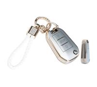 SparkleJoy Coque de e voiture avec porte-clés pour 208 308 508 2008 3008 Rifter C3 C4 Cactus Berlingo Picasso Xsara Jumpy - Coque de vec strass étincelants pour femme