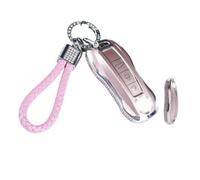 SparkleJoy Coque de e voiture avec porte-clés pour Porsche Cayenne 958 911 996 Macan Panamera 997 987 987 GT3 Cayman - Coque de vec strass étincelants pour femme